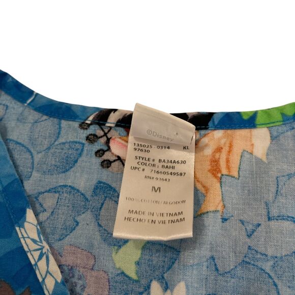 Disney Scrub Shirt Women's Medium Blue Bambi Short Sleeve V-Neck Tee Shirt - Picture 4 of 8